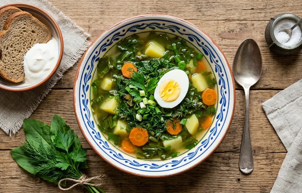 Этот зелёный борщ готовится без мяса, а получается таким вкусным, что кастрюля пустеет за вечер