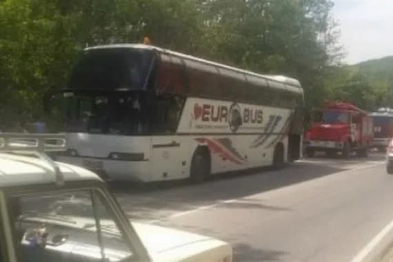 В Крыму загорелся автобус с брянскими пассажирами